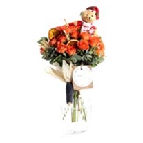 Teddy & Orange Roses