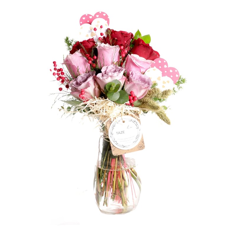 Rainbow Roses Vazoda Gül
