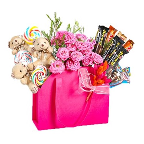 Bag Of Flowers And Chocolates