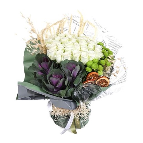 Big+White+Embrace+30+Beyaz+G%c3%bcl+Buketi