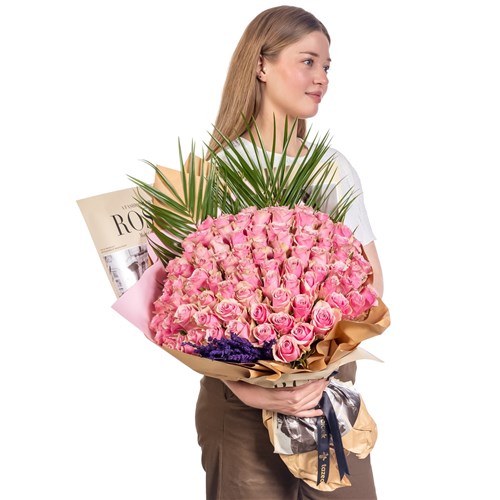 Blush Symphony 101 Pembe Gül Buketi