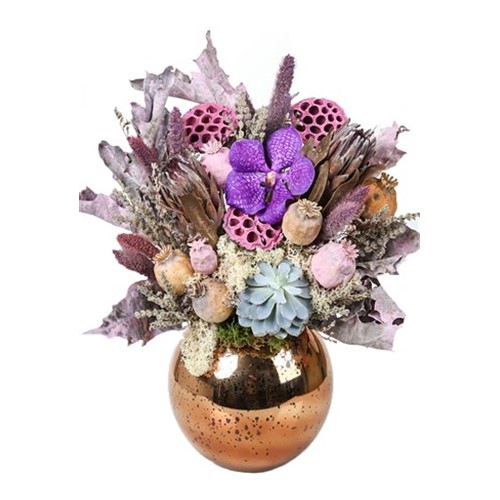 Bronze Vase In Dry Flower