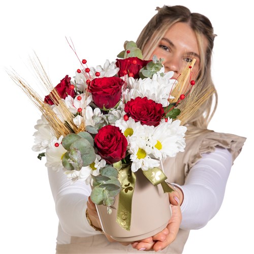 Crimson Love Gül Papatya Vazosu