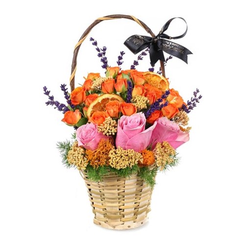 Hearts Basket Gül Sepeti