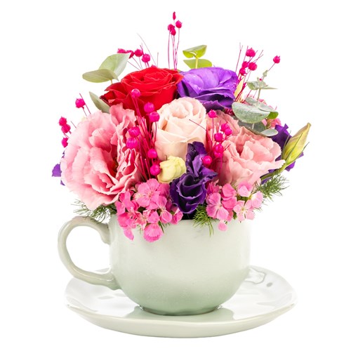 Joyful Cup Gül & Lisyantus Aranjmanı