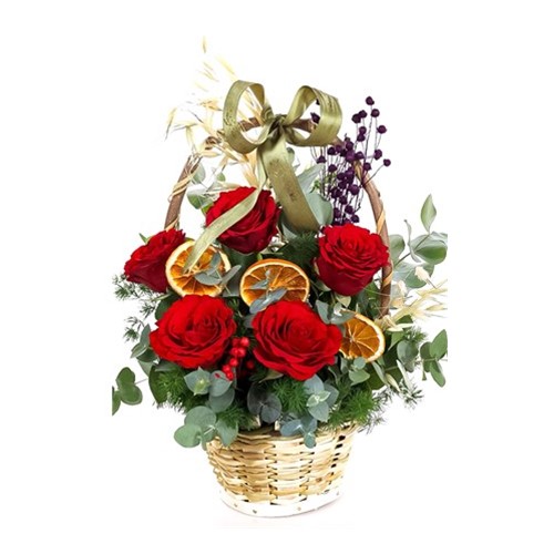 Kissed Love Sepette 5 Kırmızı Gül