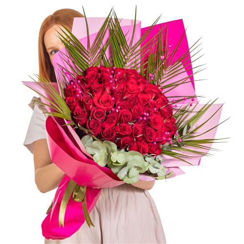 Magenta Kiss 51 Gül Buketi