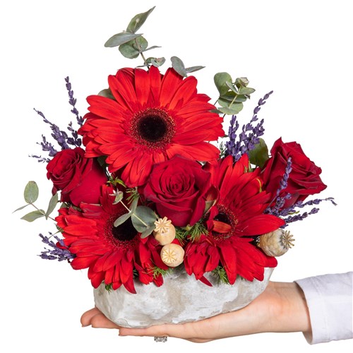 Mini Crimson Fire Gül Aranjmanı