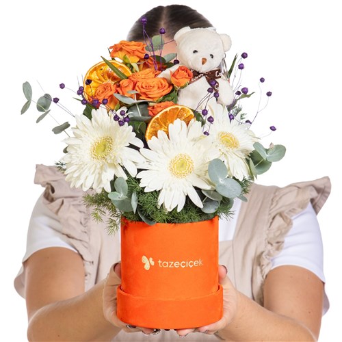 Orange Postcard Turuncu Gül Neşesi