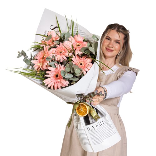 Peach Cream Gerbera Buketi