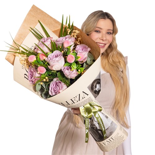 Peach Mood Lila Gül Buketi