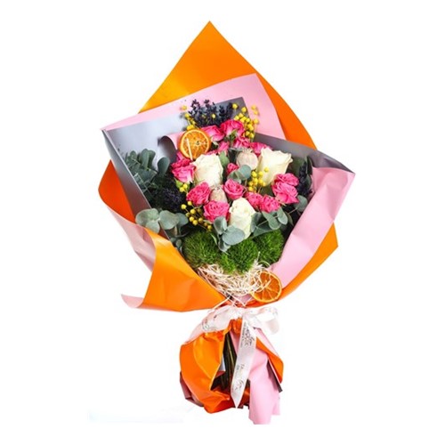 Peach Pink Glow Gül Buketi
