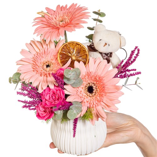 Peach Sweetheart Gerbera Neşesi
