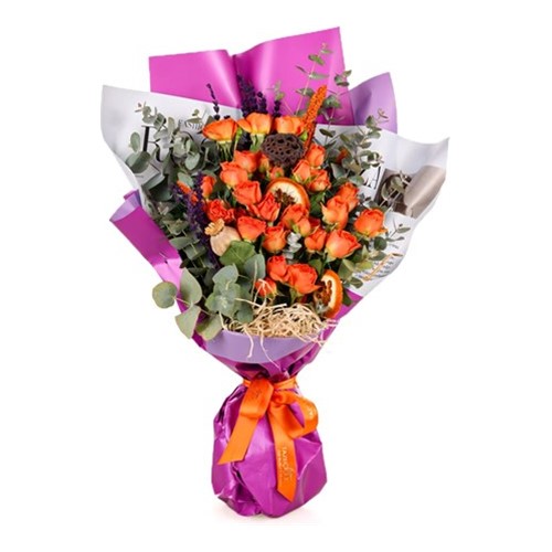 Peacy Orange Çardak Gül Buketi