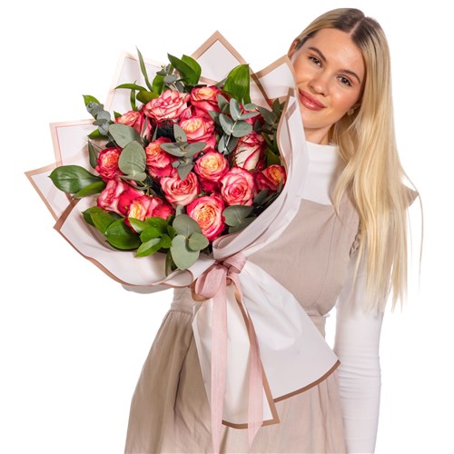 Pembe Bahar Gül Buketi