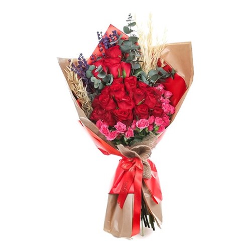 Pink & Red Roses Buketi
