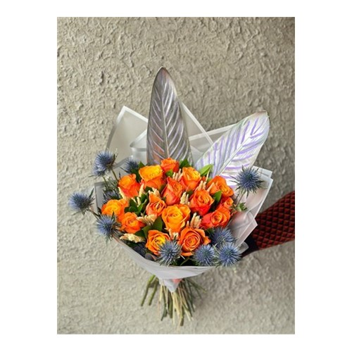 Purple Detail Orange Bouquet