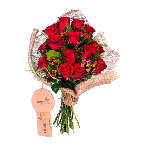 Red Color 15 Gül Buketi