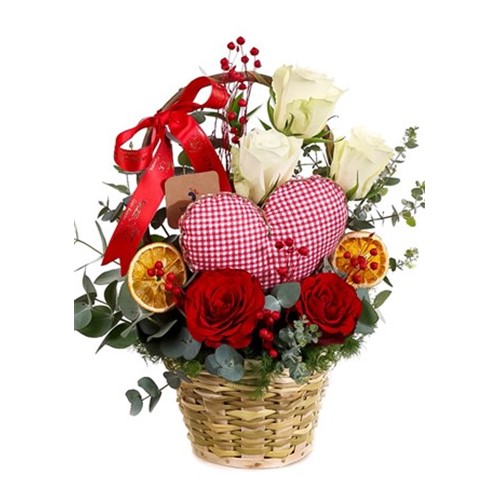 Red Love & White Hope Gül Sepeti
