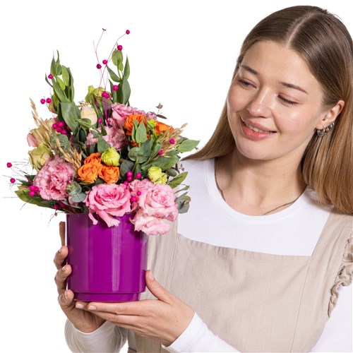 Renkli Bahar Pembe Lisyantuslar