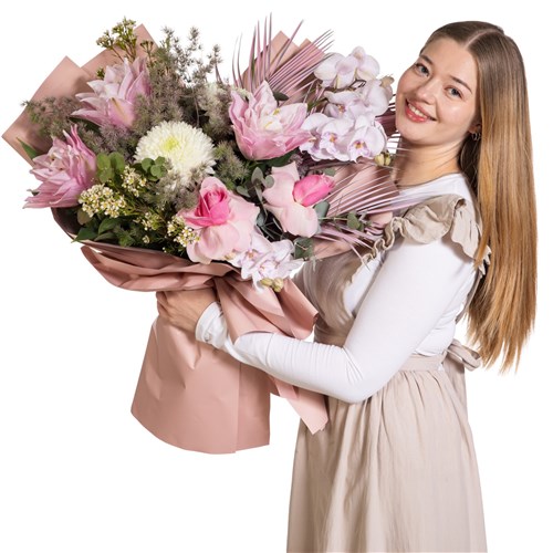 Rose Harmony Orkide Lilyum Buketi