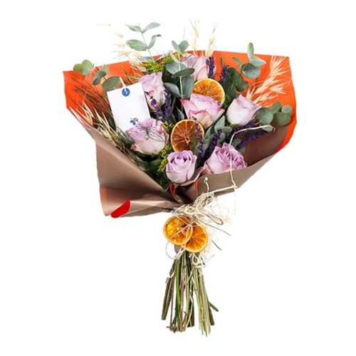 Soft Blooms 7 li Lila Gül Buketi