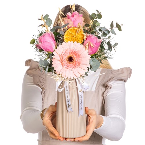 Soft Blush Gerbera & Pembe Gül