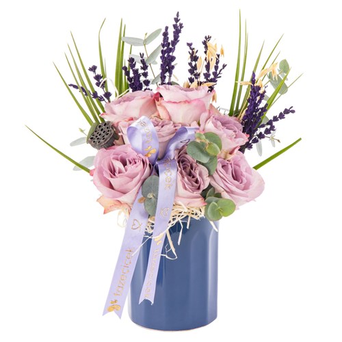 Soft Lavender Lila Gül Aranjmanı