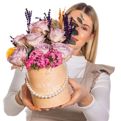 Soft Lavender Lila Gül Box