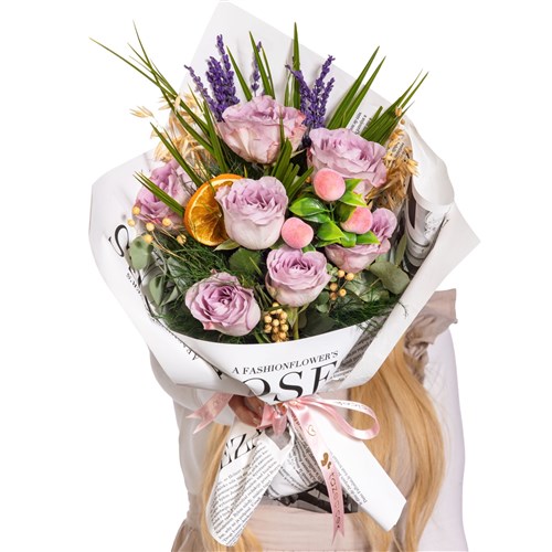 Soft Lavender Lila Gül Buketi