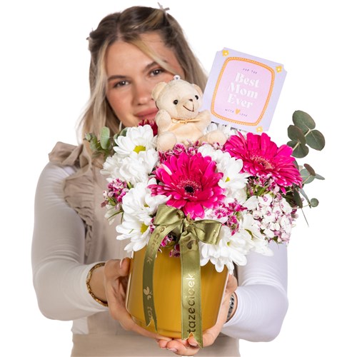 Strawberry Best Mom Gerbera Vazosu