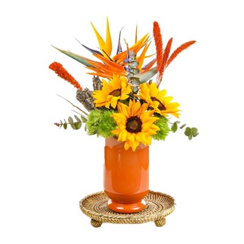 Sunflower Orange Vase