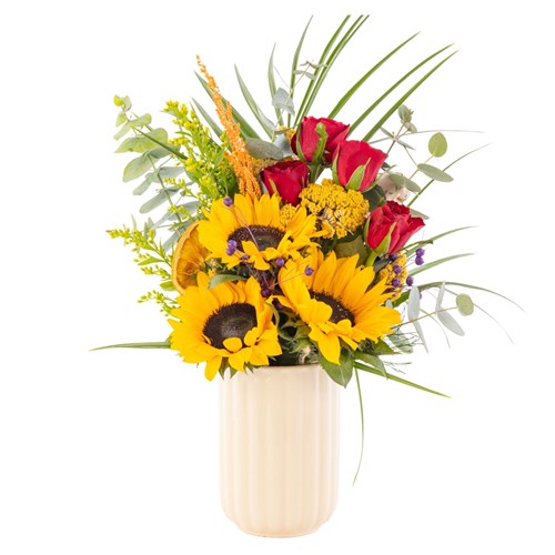 Sunflower Passion Kırmızı Gül Aranjmanı