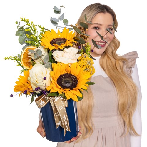 Sunshine Love Gül & Ayçiçeği Aranjmanı