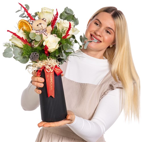 Sweet Moment Vazoda Beyaz Gül