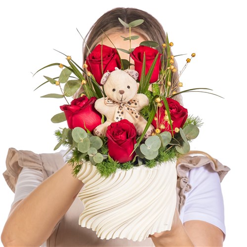 Teddy Romance Gül Aranjmanı