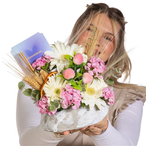 Teşekkürler Beyaz Gerbera Aranjmanı