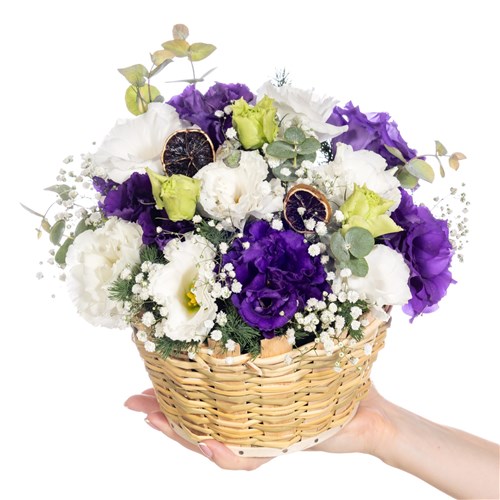 Violet Dream Renkli Lisyantus Sepeti